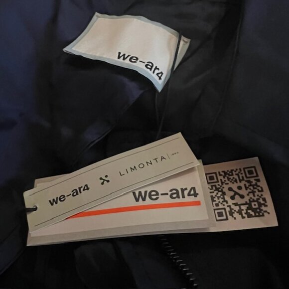 We-ar4 Navy Long Coat Jacket Medium | Made in Italy Limonta Fabric - Picture 9 of 10